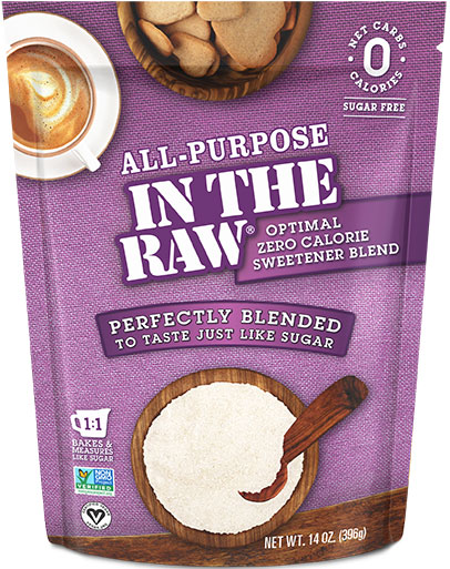 Four all-natural ingredients, perfectly blended to look, taste, crunch, and bake just like sugar.