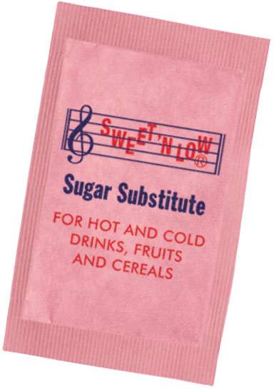 The first single-serve zero calorie sugar substitute packet.